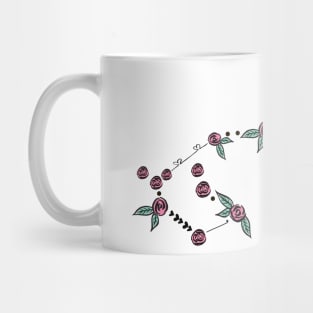 Carina (Keel) Constellation Roses and Hearts Doodle Mug